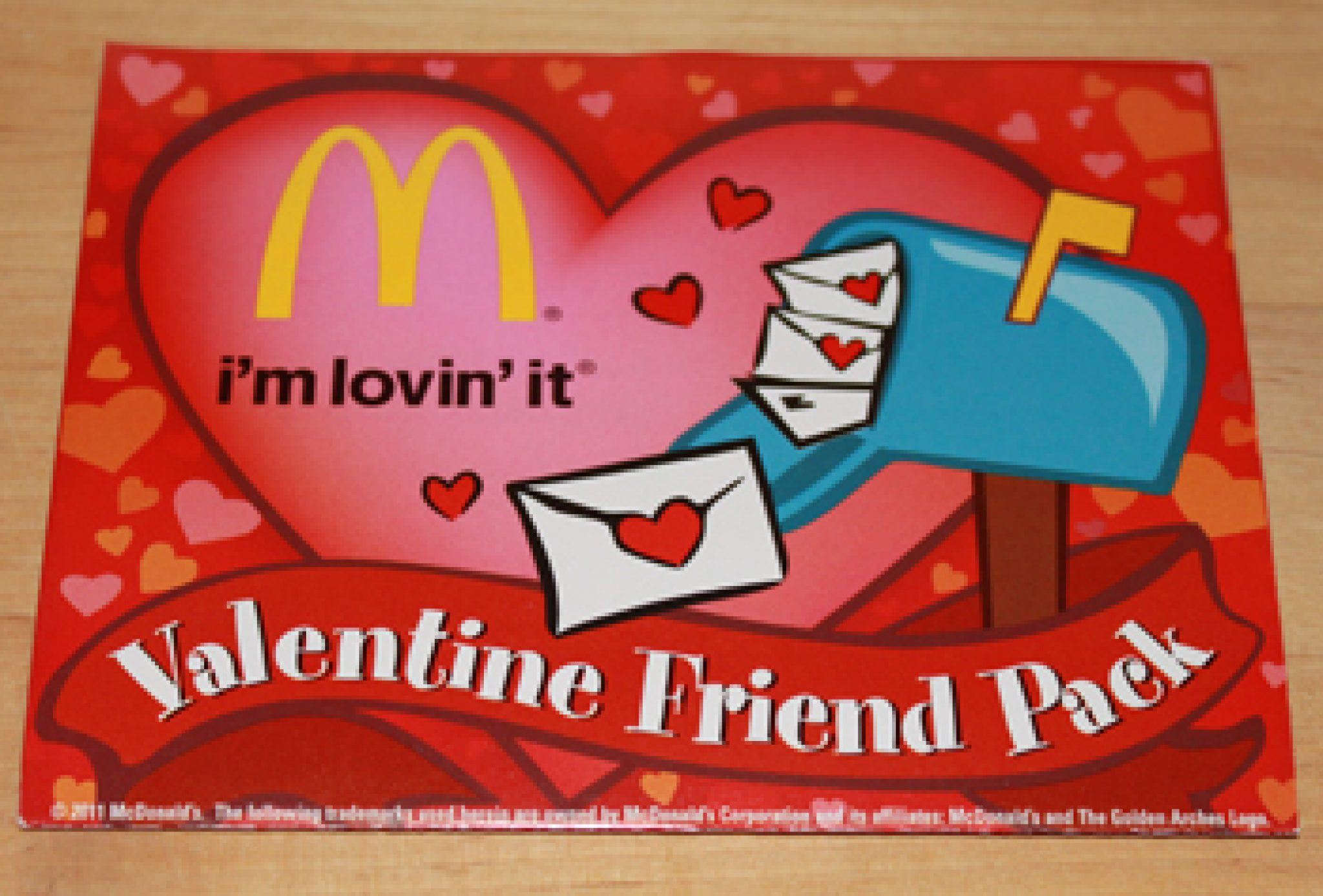 McDonalds Valentine Friend Packs only 1!