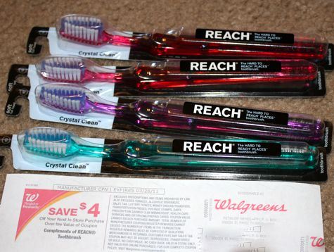 Walgreens Money Maker on Reach Toothbrushes