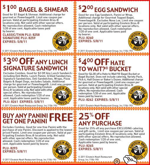 Einstein Bros. Bagel Coupons