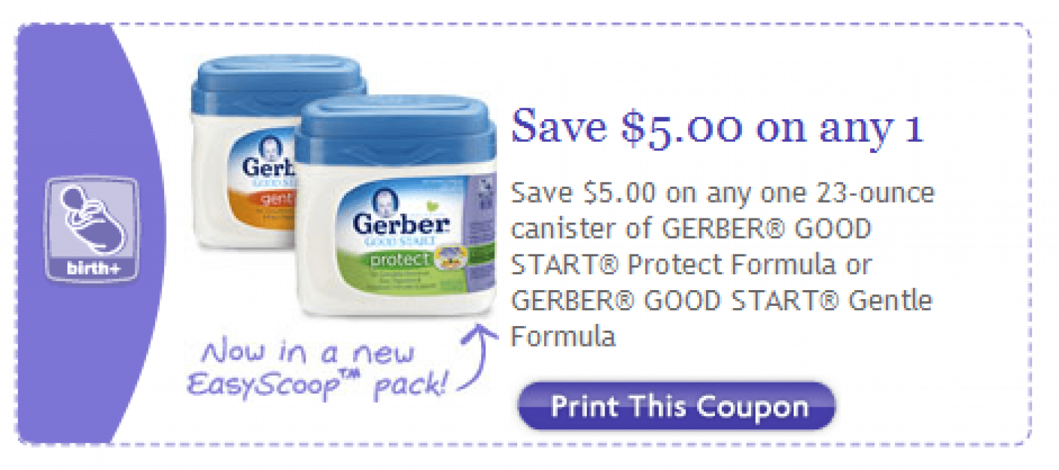 5 off Gerber Formula Coupon