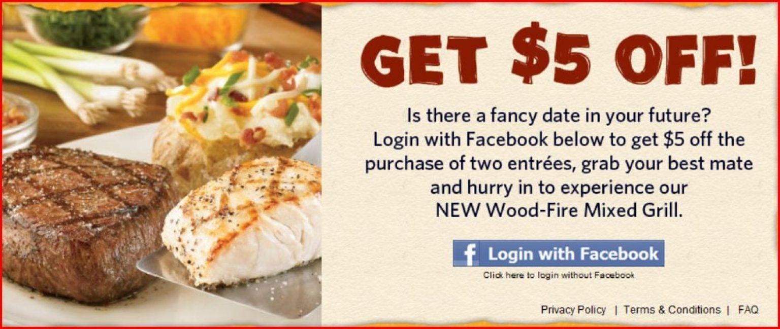  HOT 5 Off Outback Steakhouse Coupon