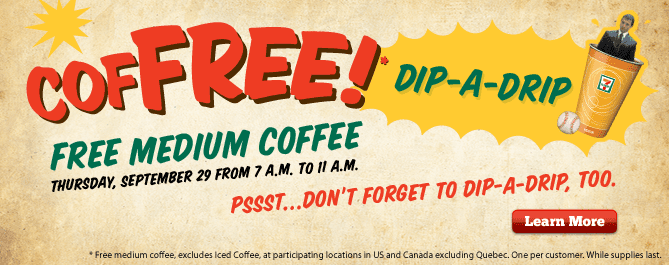 7 Eleven: FREE Coffee on Sept 29 7 Eleven: FREE Coffee on Sept 29