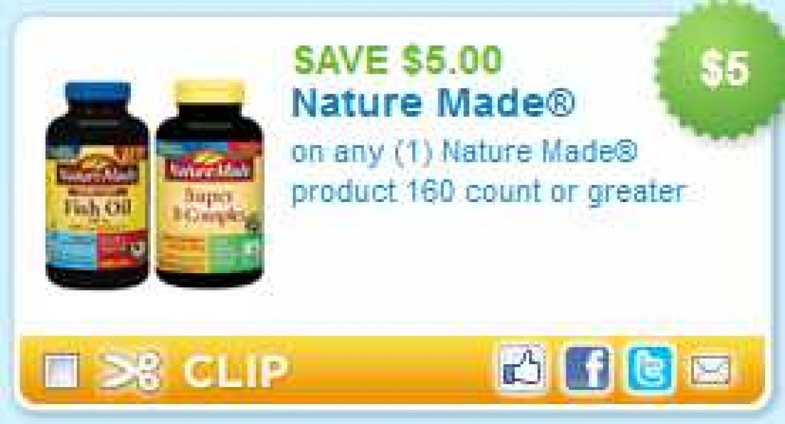  5 Off Nature Made Printable Coupon 2 FREE At Walgreens 
