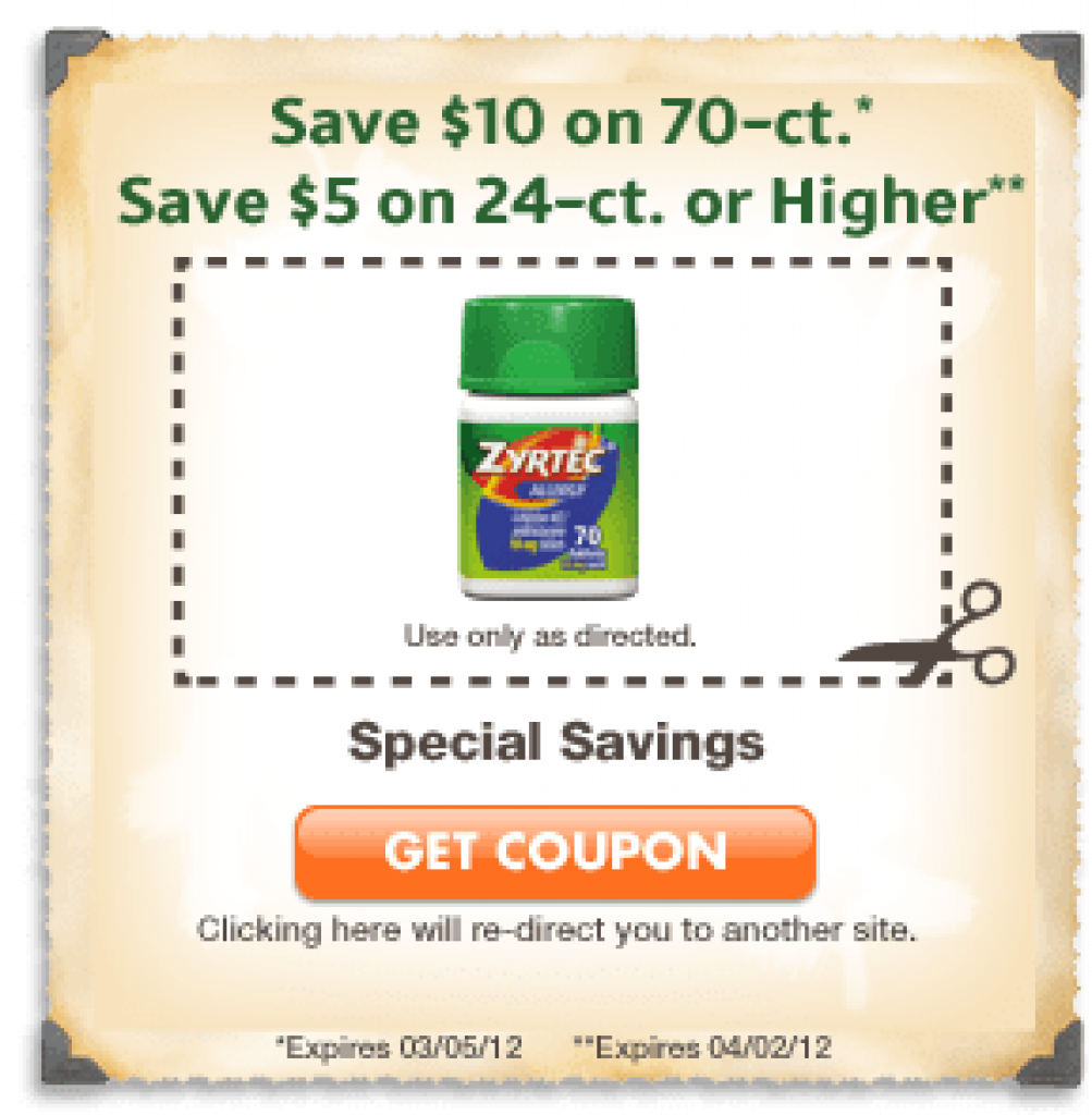 15 in Zyrtec Coupons!