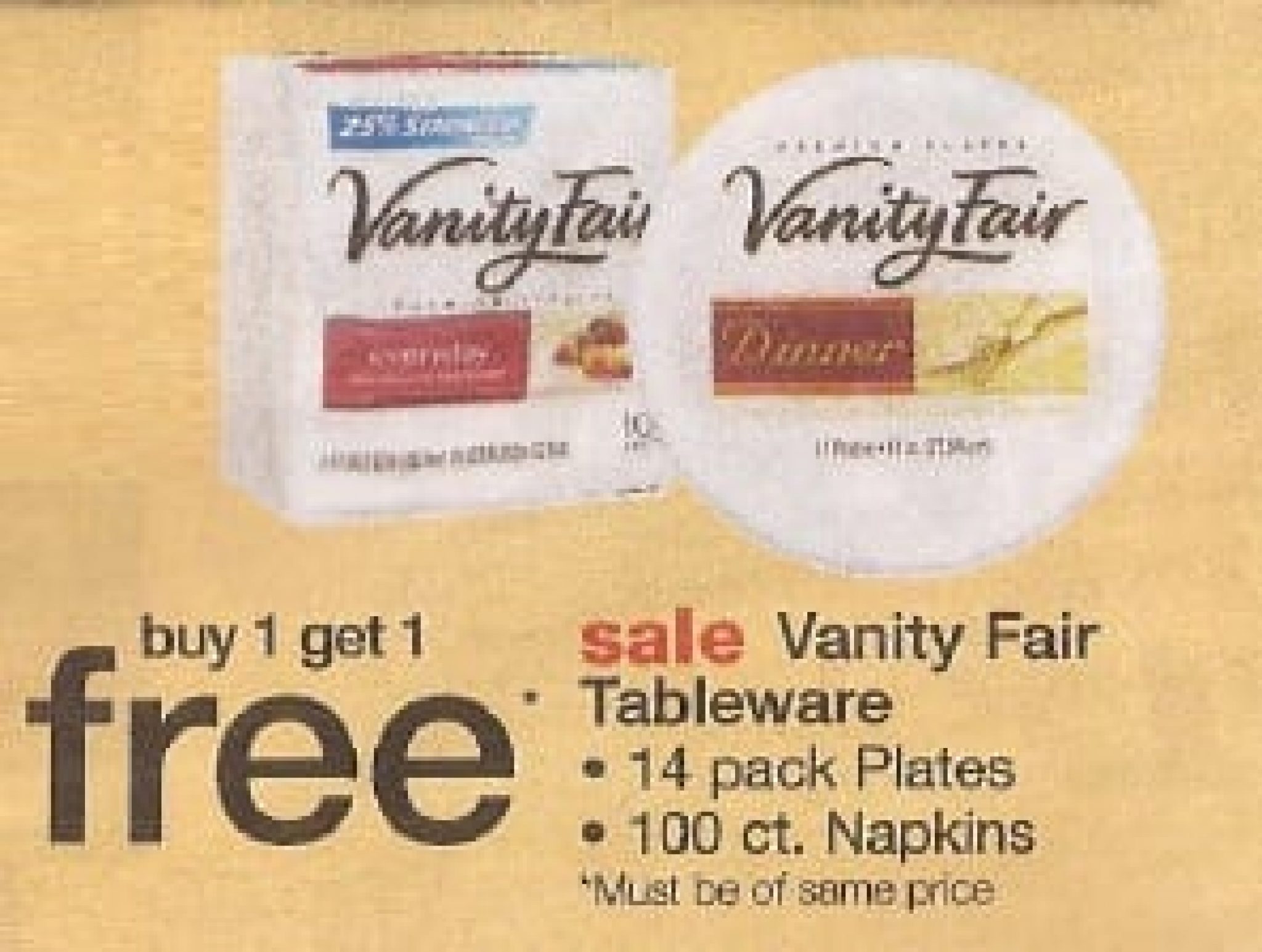 Vanity Fair Napkins 1/2 Coupon + BOGO Sale at Walgreens!