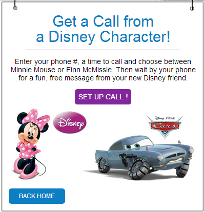 Free Disney Phone Call from Minnie Mouse or Finn McMissle!