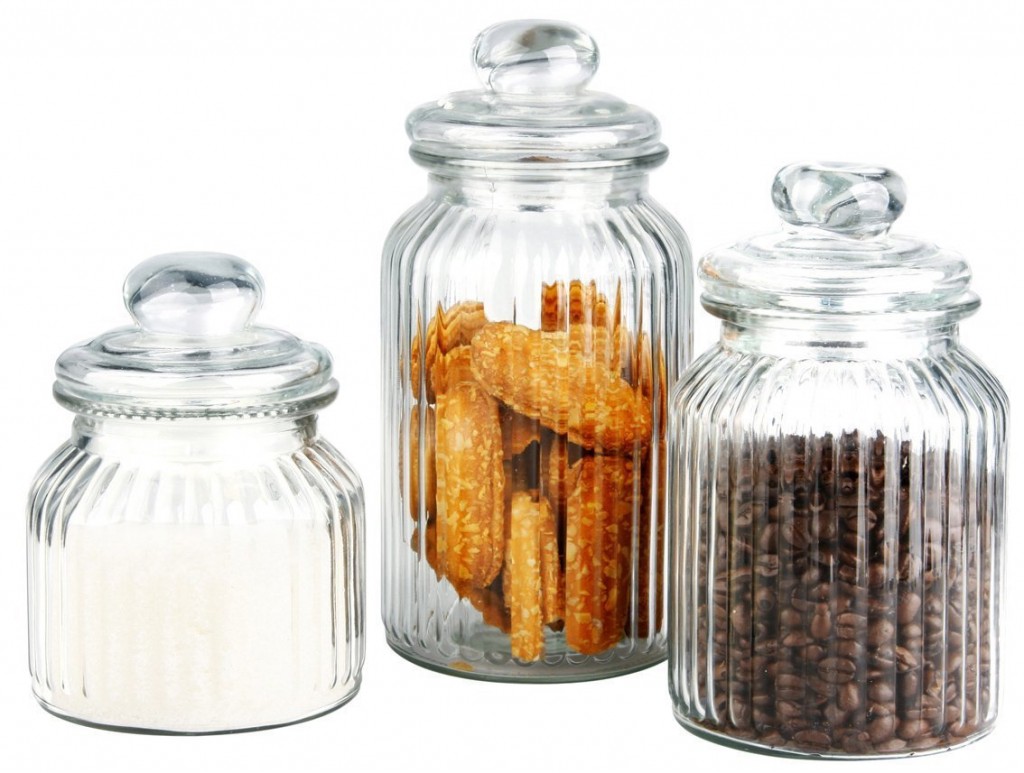 Classic Ribbed Retro Glass Cookie Jars with Airtight Lids Just 7.95