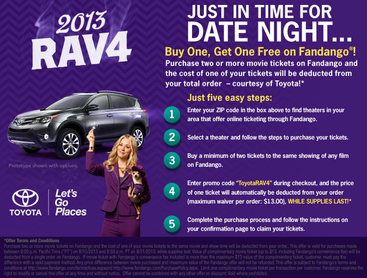 Buy One Get One Free Fandango Movie Ticket!