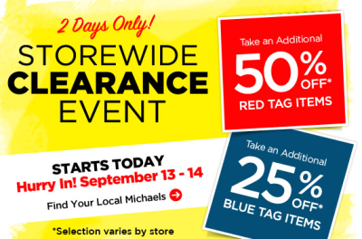 Michael’s: 40% off of One Item + Up to and Extra 50% off of Clearance!