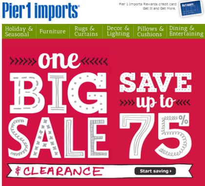 Pier 1 Imports Up To 75 Off Christmas Clearance Sale As Low As 18   Pier 1 Imports 75 Off Jan 4 