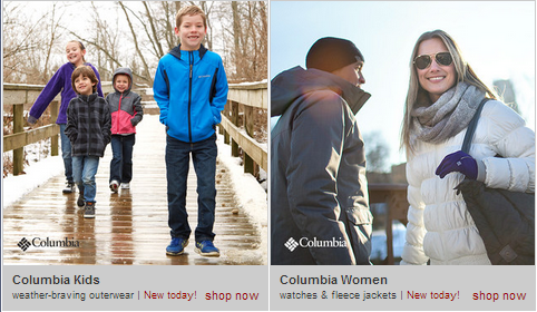 Womens, Mens, and Kids’ Columbia Outerwear Starting at $10.99!