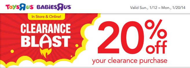 Toys R Us & Babies R Us Coupons: 20 % off Clearance Item & 15% off ...