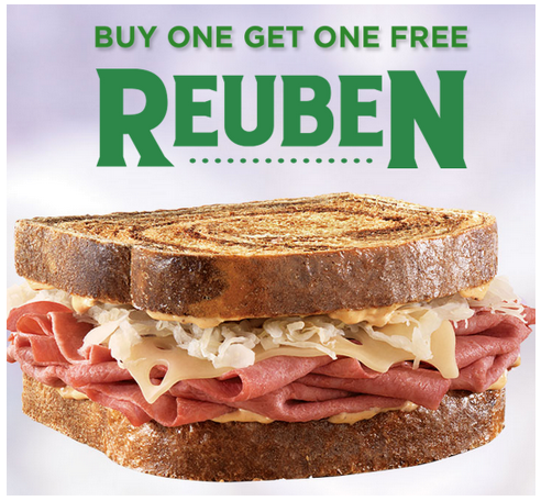 Arby’s: Buy 1 Get 1 FREE Reuben Sandwich Coupon! - Mojosavings.com