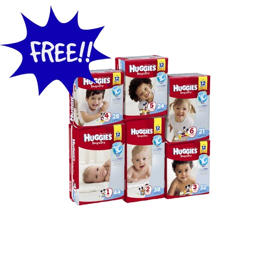 Free Jumbo Pack of Huggies Snug & Dry Diapers!