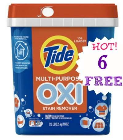 HOT! 6 FREE Tide Multi Purpose Oxi Stain Removers at Target!