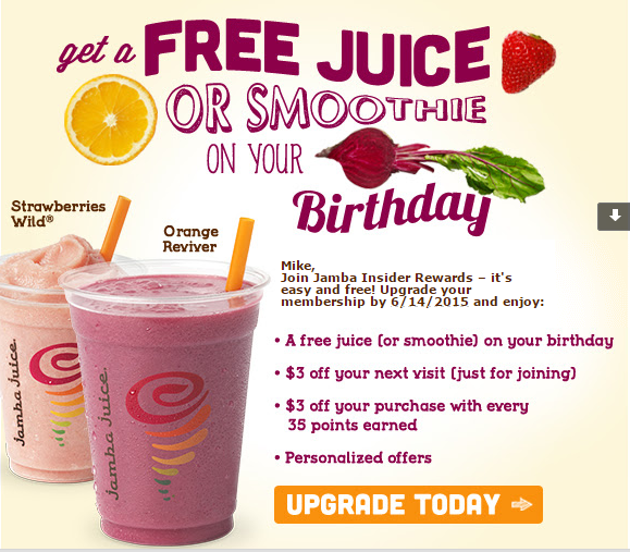 Jamba Juice 3 off Your Next Visit + FREE Birthday Juice or Smoothie!