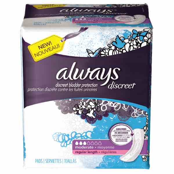 FREE Samples Of Always Discreet Pads, Liners, and Underwear ...