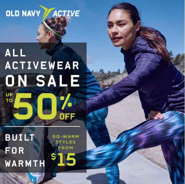 Old Navy: Get Up To 50% Off All Activewear! Go-Warm Styles From $15.00 ...