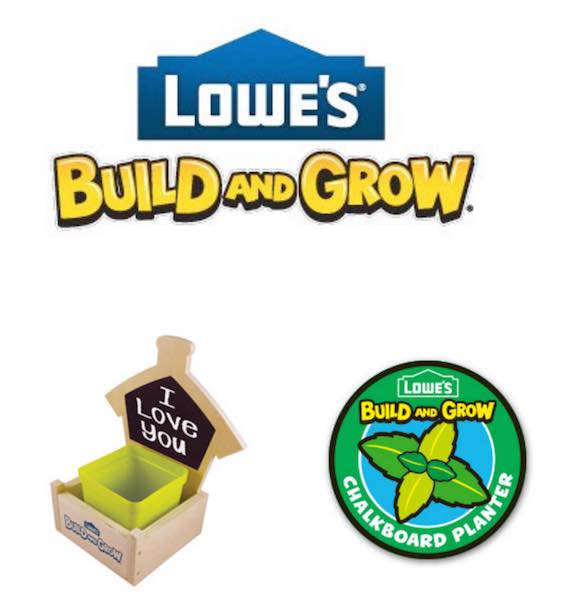 Lowes Kid's Build A Free Chalkboard Planter This Thursday