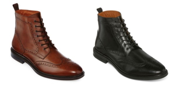 Wow! Stafford Men's Deacon Wingtip Leather Boots Just $27.99 At ...