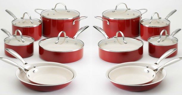 Food Network 10 Pc Nonstick Ceramic Cookware Set Just 45 49 Shipped