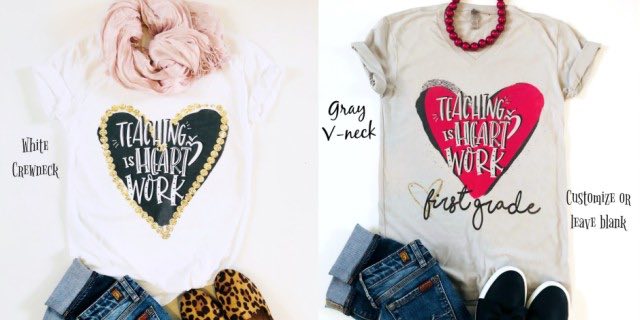 Teaching Is Heart Work Tees ONLY $13.99! Reg $28!!! - Mojosavings.com