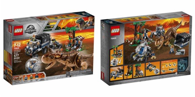 LEGO Jurassic World Carnotaurus Gyrosphere Escape Building Kit Just $63.99 Shipped!