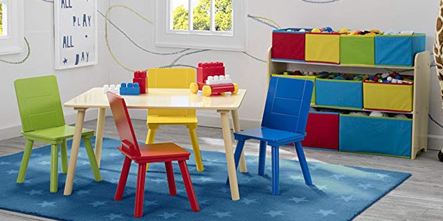 Delta Deluxe Multi-Bin Toy Organizer + Kid’s Table and Chair Set only $45.49 shipped (reg $110)