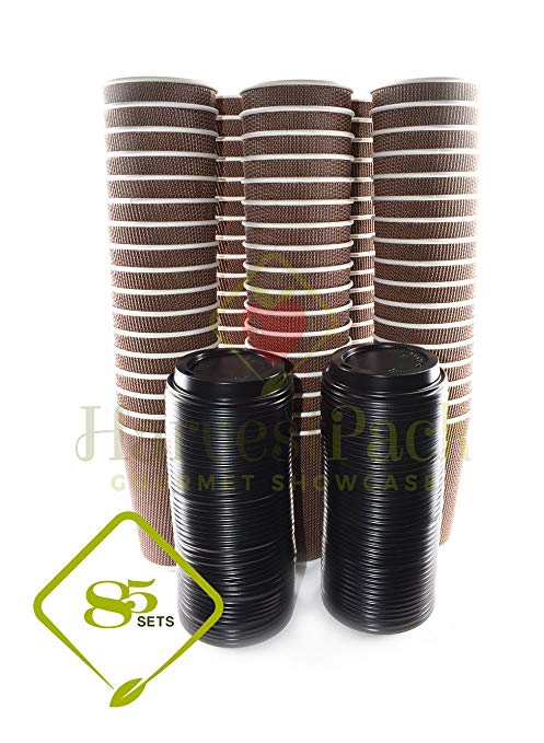 [85 COUNT] 16 oz Disposable Double Walled Hot Cups with Lids $24.99 (REG $42.99)