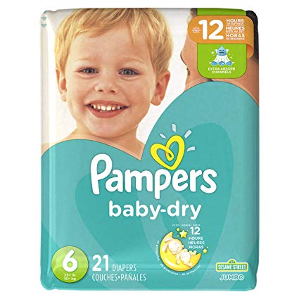 Pampers Baby Dry Diapers Size 6 $6.99 (REG $12.99)