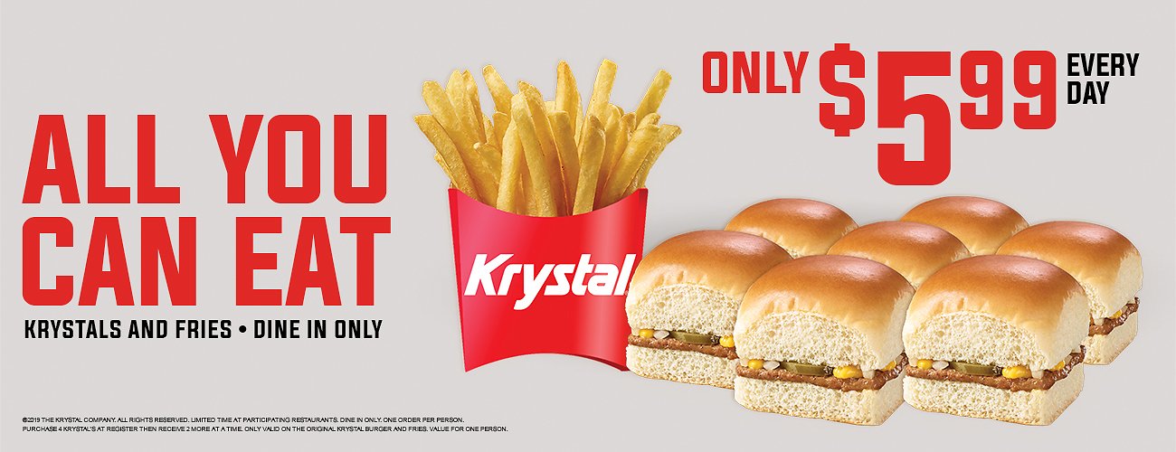Krystal Offers AllYouCanEat Krystal Burgers And Fries