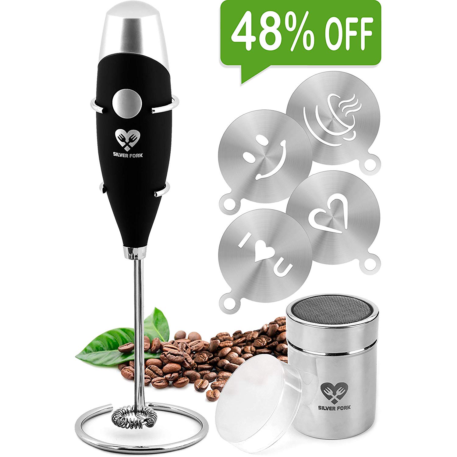 Milk Frother Handheld Coffee Art Set  – Battery Operated Mini Blender $12.99 (REG $24.99)