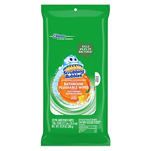 Scrubbing Bubbles Antibacterial Bathroom Flushable Wipes $3.19 (REG $7.00)
