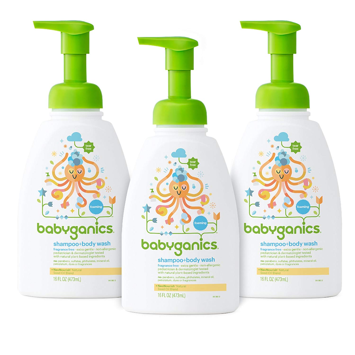 Babyganics Baby Shampoo and Body Wash, Fragrance Free, 3 Pack $14.39 (REG $32.01)