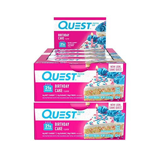 Quest Nutrition Protein Bar Birthday Cake. Low Carb Meal Replacement Bar $47.49 (REG $75.84)