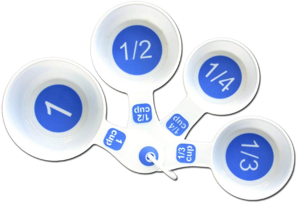 Chef Craft Plastic Measuring Cups, White with Blue, 4-Piece, 6.375-Inch $1.61 (REG $5.95)