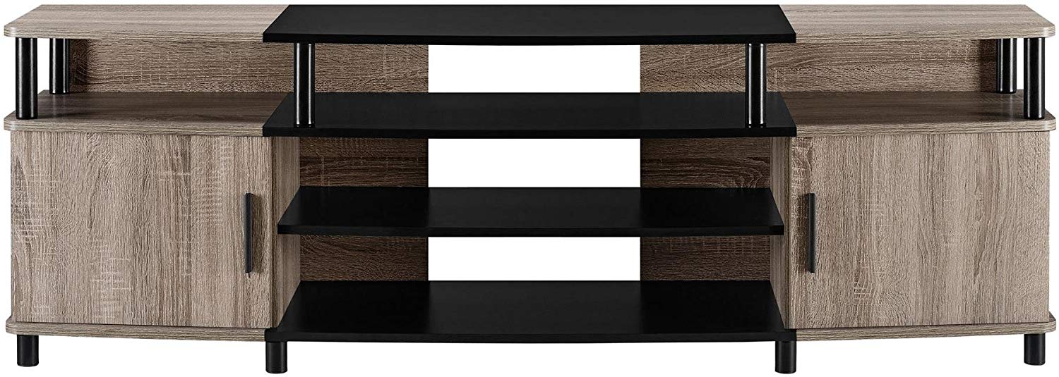 Ameriwood Home Carson TV Stand for TVs up to 70", Weathered Oakt 120.