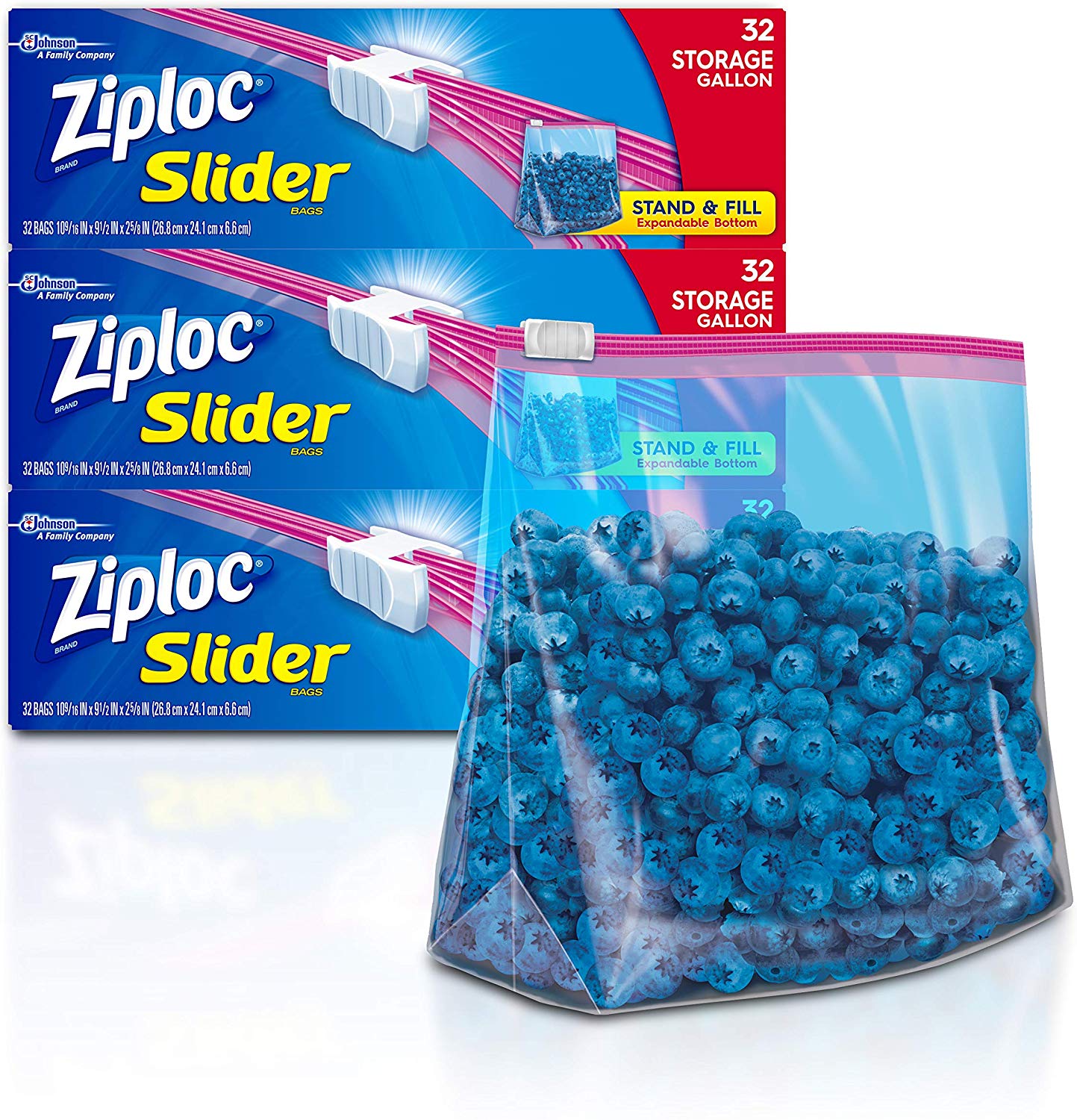 Ziploc Gallon Slider Storage Bags, 32 ct (Pack of 3) 96 total bags $7.58 (REG $14.40)