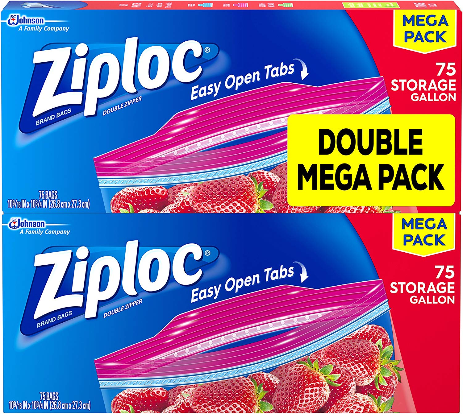 Ziploc Storage Bags, Gallon, Mega Pack, 150 ct (2 Pack, 75 ct) $10.61 (REG $18.50)