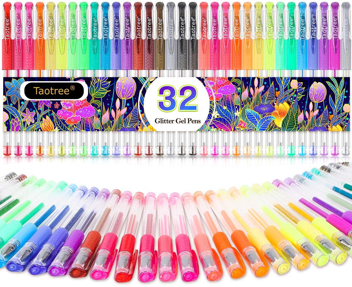 LIGHTNING DEAL!!! 32 Colors Neon Glitter Pens Colored Pens Fine Tip Art Markers Set $5.94 (REG $12.99)