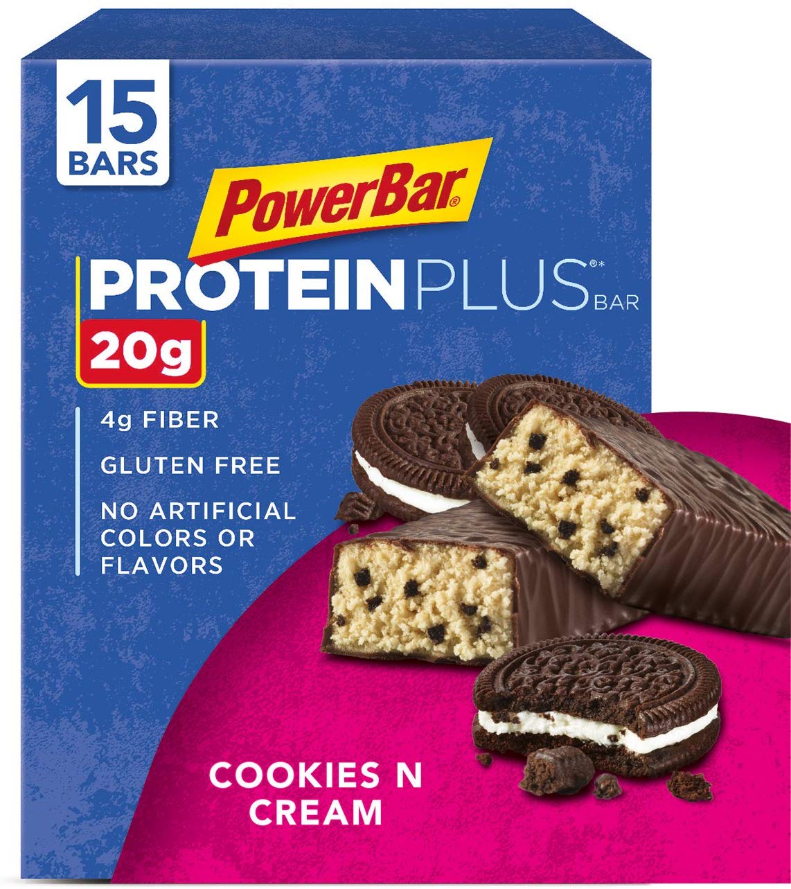 PowerBar Protein Plus Bar, Cookies & Cream, 2.15 Ounce (Pack of 15) $16.15 (REG $26.84)