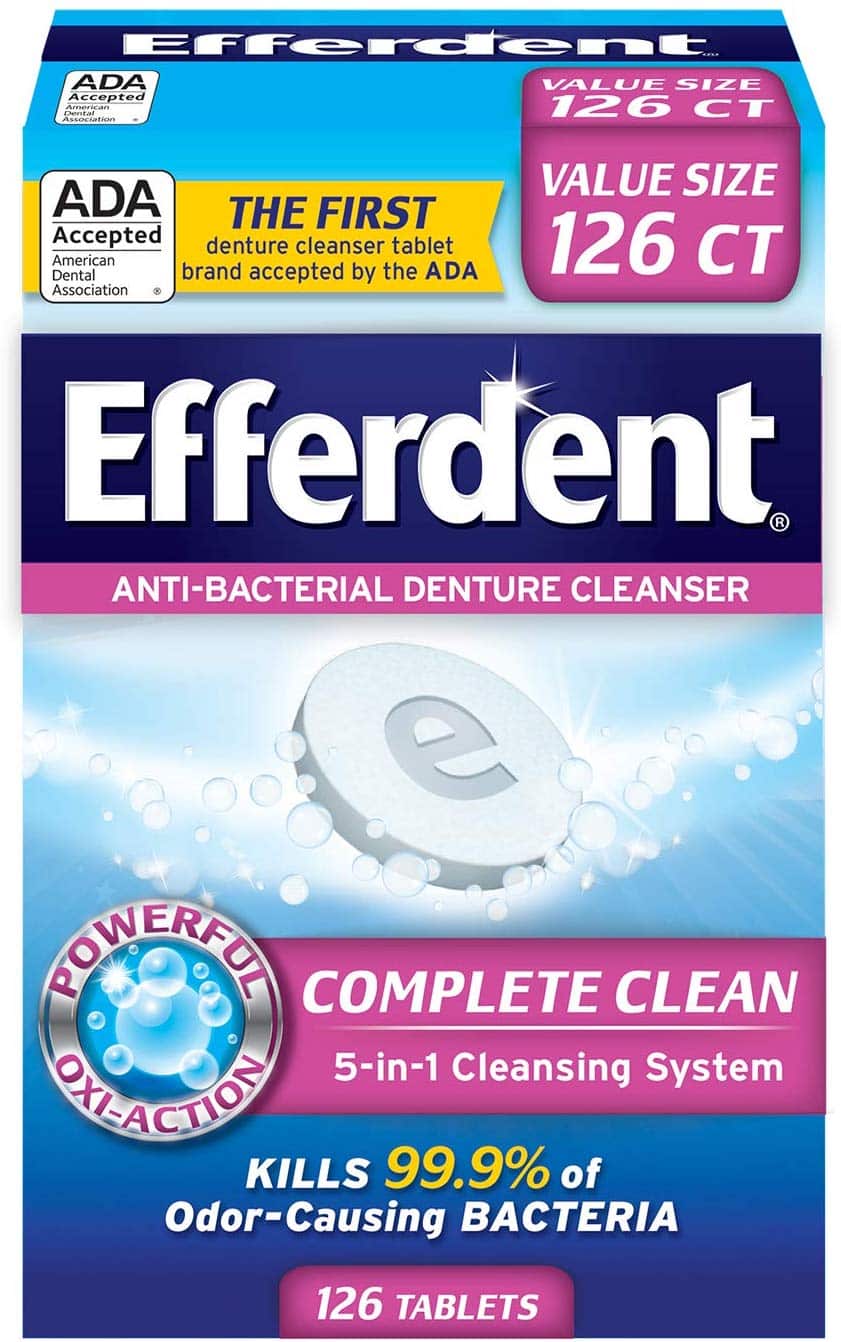 Efferdent Anti-Bacterial Denture Cleanser | 5-in-1 Cleansing System | 126 Count $3.55 (REG $6.99)