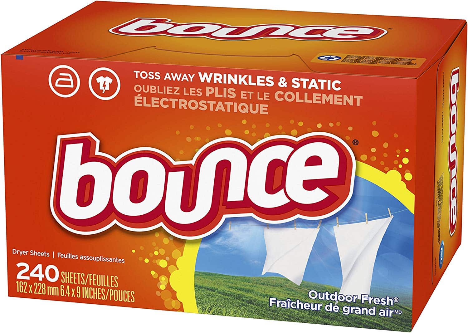 Bounce Fabric Softener and Dryer Sheets, Outdoor Fresh, 240 Count $5.83 (REG $12.56)