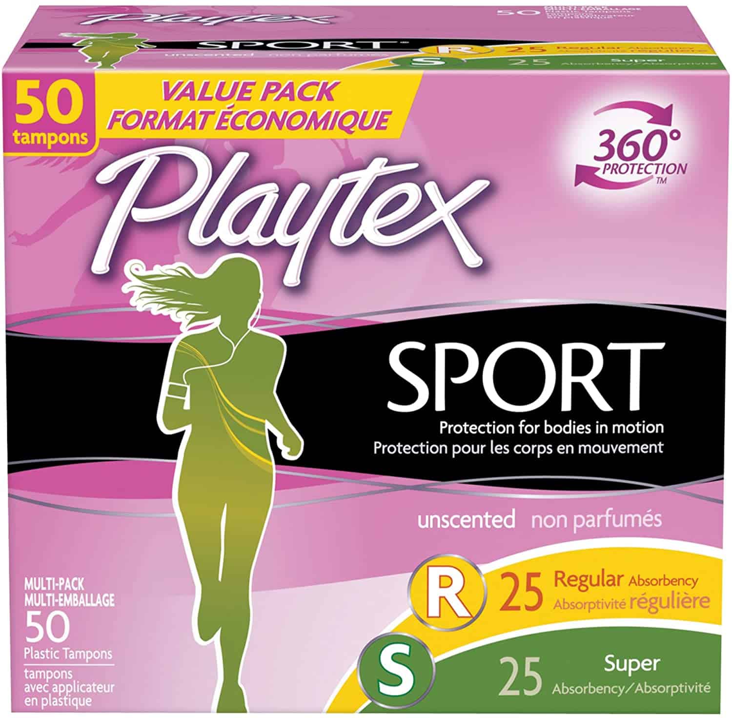 Playtex Sport Tampons with Flex-Fit Technology, Regular & Super Multi Pack, $7.96 (REG $12.99)