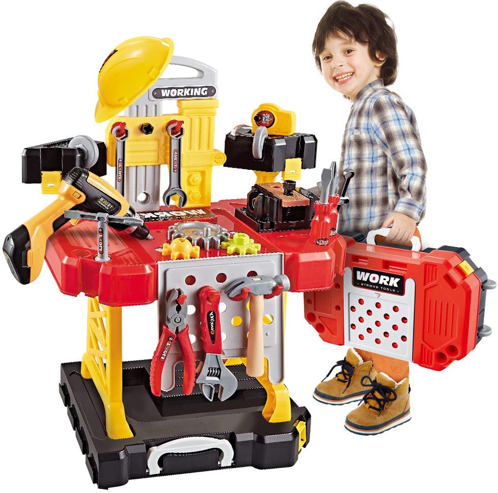LIGHTNING DEAL!!! Toy Tool, 100 Pieces Kids Construction Toy Workbench for Toddlers Kids $25.49 (REG $49.99)