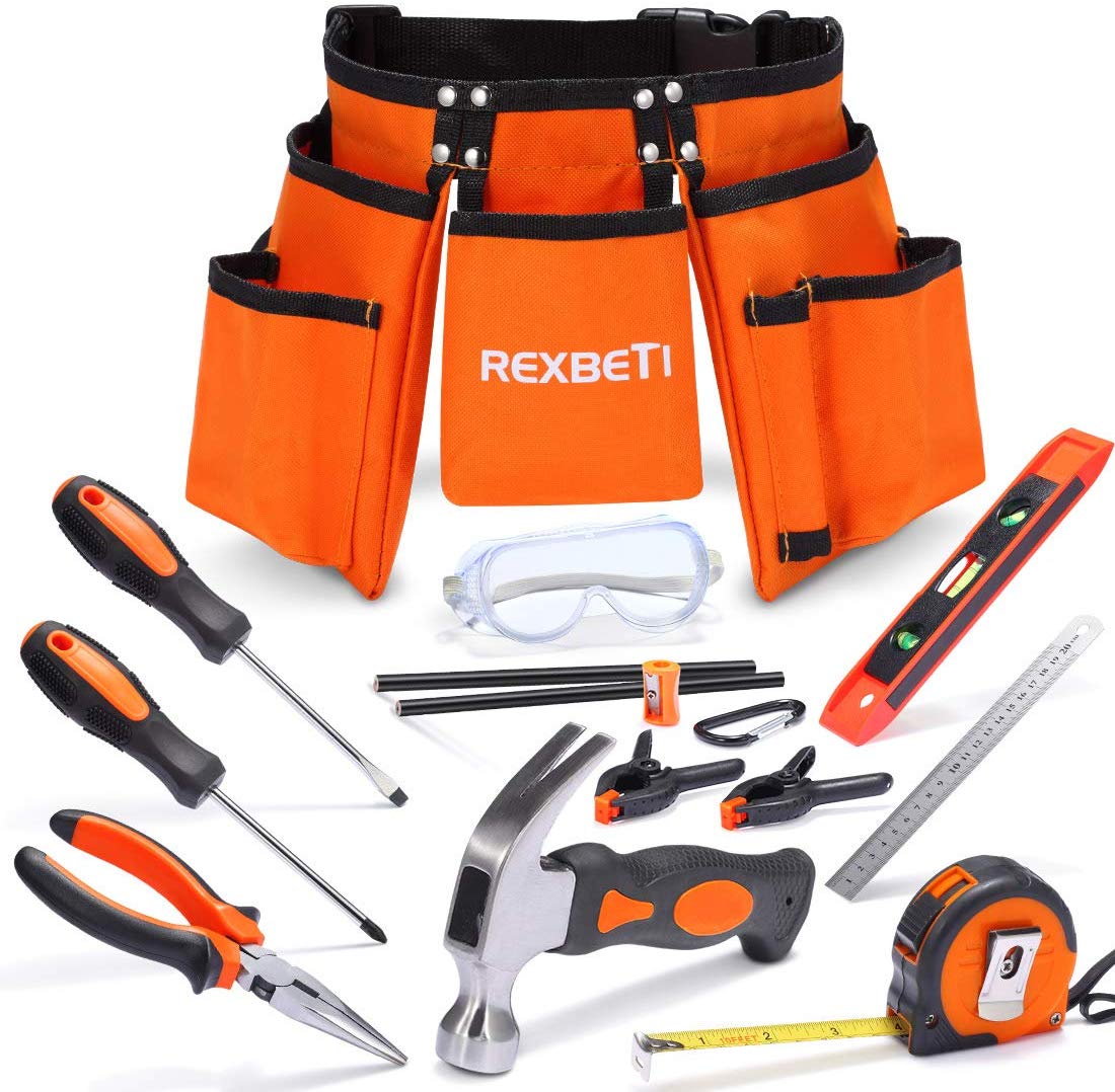 REXBETI 15pcs Young Builder’s Tool Set with Real Hand Tools $25.49 (REG $59.99)
