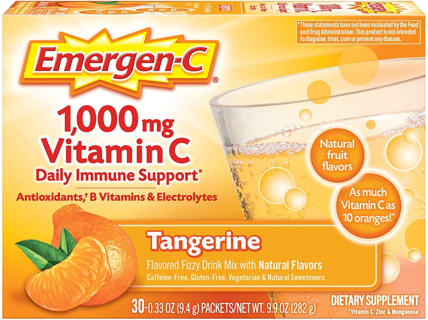 Emergen-C Vitamin C 1000mg Powder (30 Count, Tangerine Flavor, 1 Month Supply) $9.97 (REG $16.50)