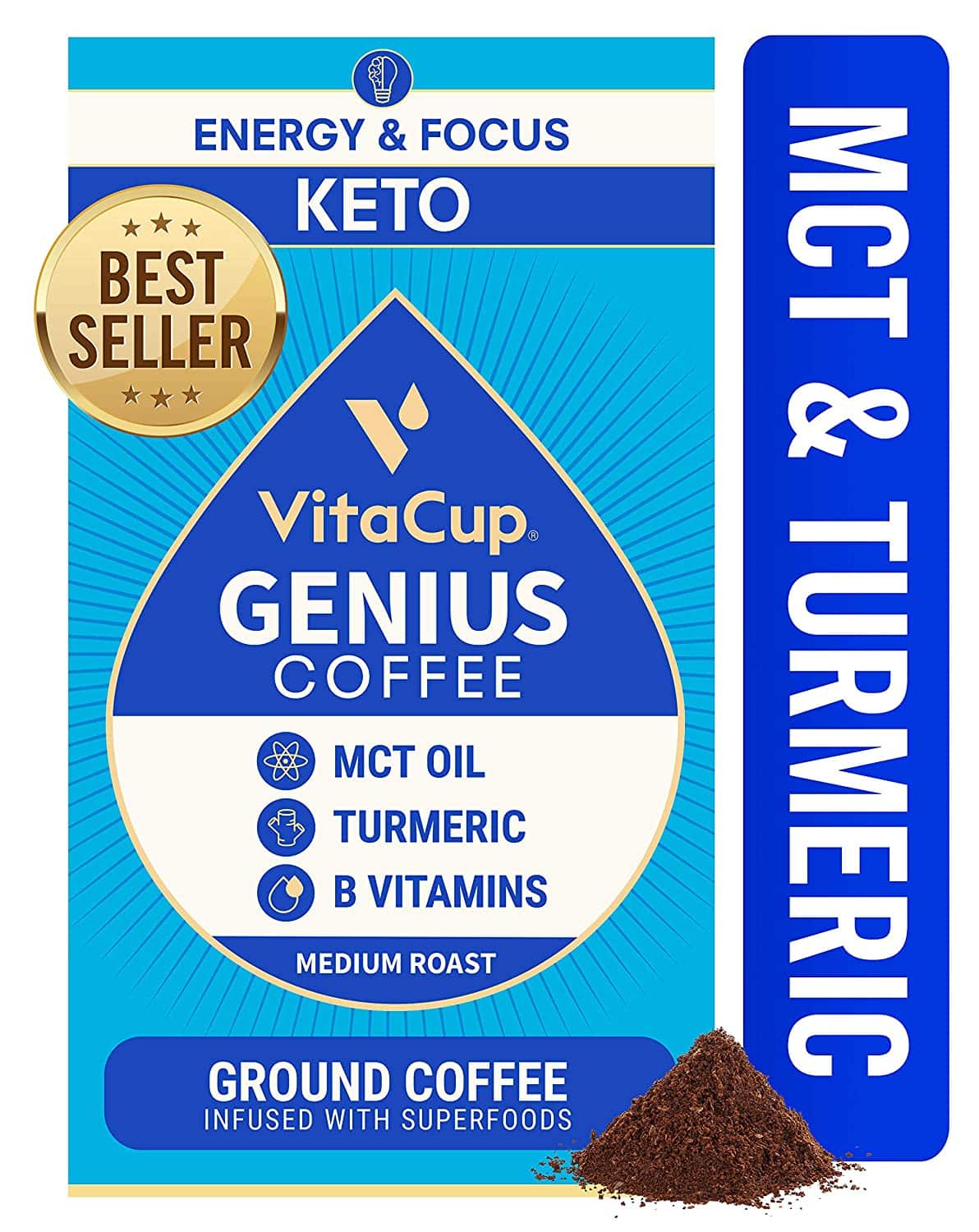 LIGHTNING DEAL!!! VitaCup Genius Keto Coffee Ground Bags 12oz MCT $11.85 (REG $17.95)