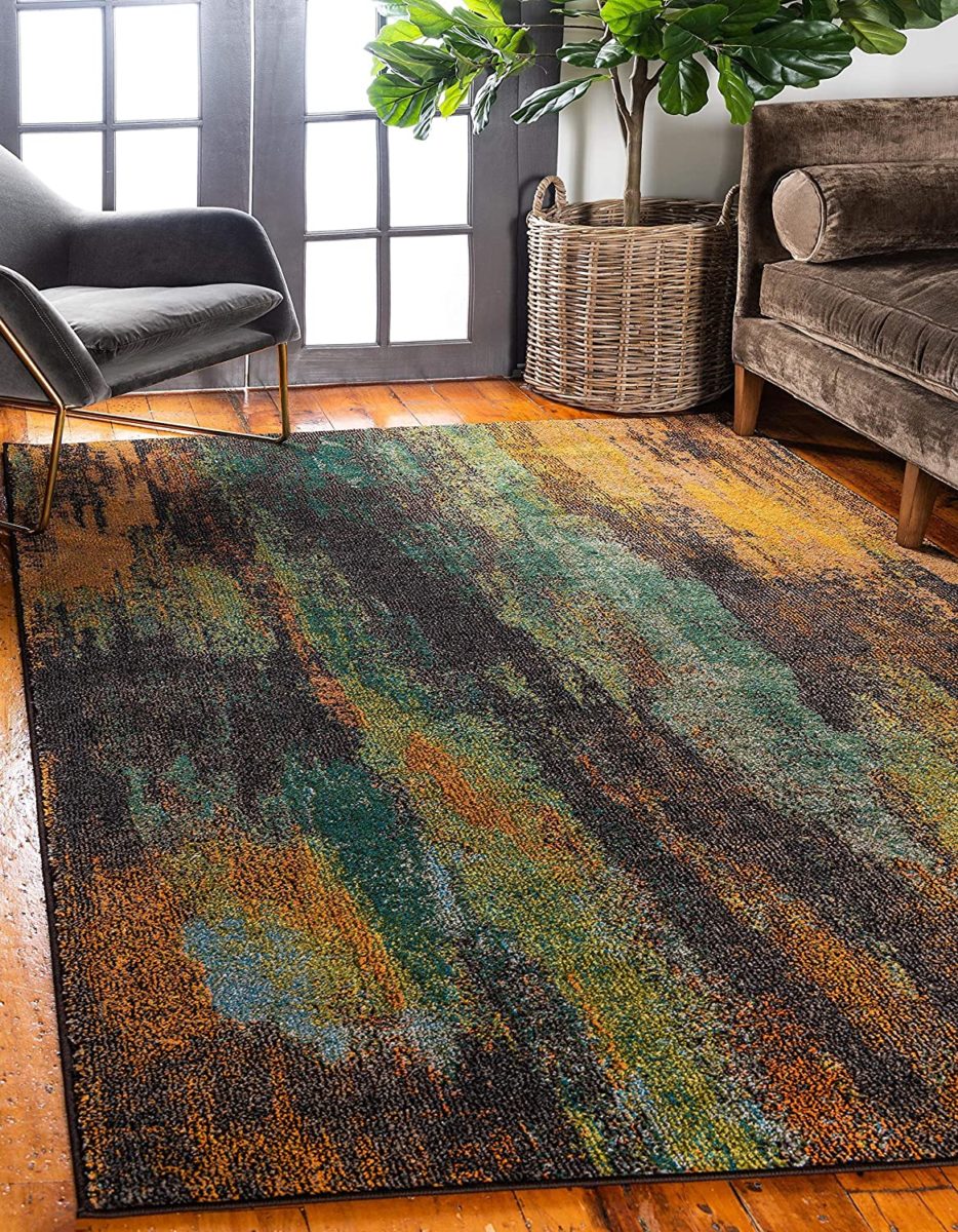 Unique Loom Jardin Collection Vibrant Abstract Multi Area Rug (6' 0 x 9