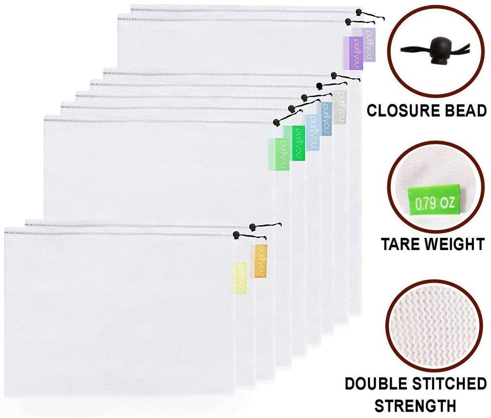 purifyou Premium Reusable Mesh Produce Bags with Tare Weight Tags $11.97 (REG $25.00)